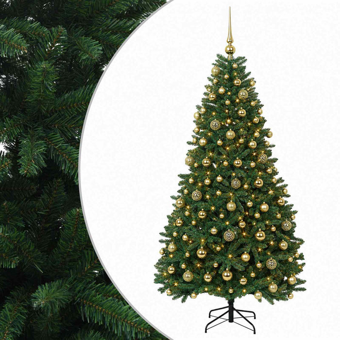 Brad de Crăciun artificial, verde mediu, cu globuri 240 cm - WALTI WALTI