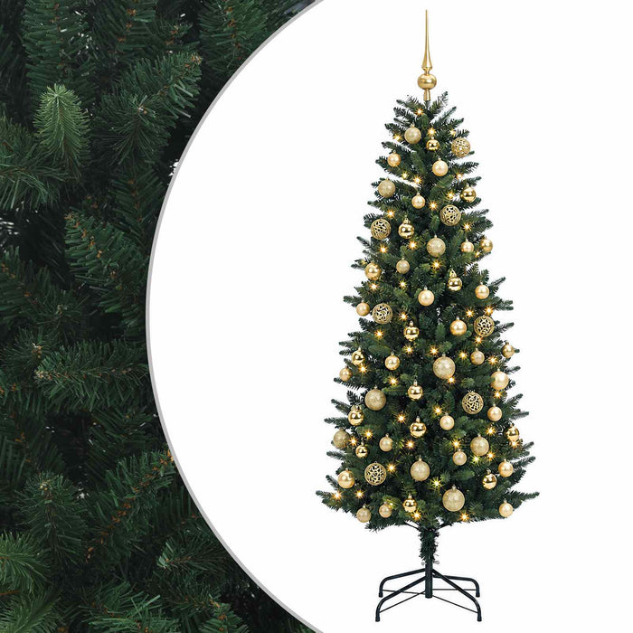 Brad de Crăciun artificial cu globuri 210 cm 300 LED-uri - WALTI WALTI