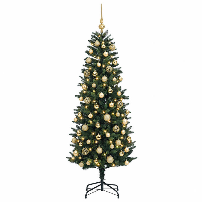 Brad de Crăciun artificial cu globuri 210 cm 300 LED-uri - WALTI WALTI