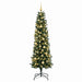 Brad de Crăciun artificial îngust cu globuri 210 cm 300 LED-uri - WALTI WALTI