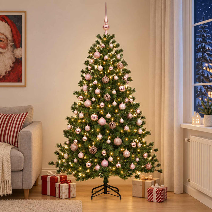 Brad de Crăciun artificial cu glob 240 cm 300 LED-uri Alb cald WALTI