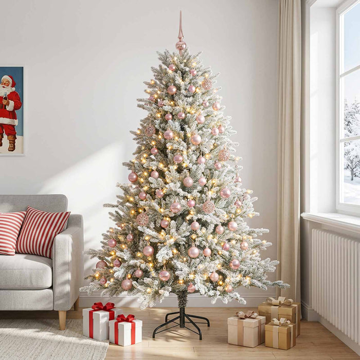 Brad de Crăciun artificial cu globuri 180 cm 300 LED-uri WALTI