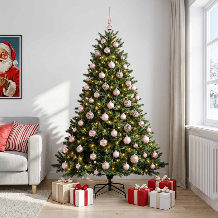 Brad de Crăciun artificial cu glob 210 cm 300 LED-uri Alb cald WALTI