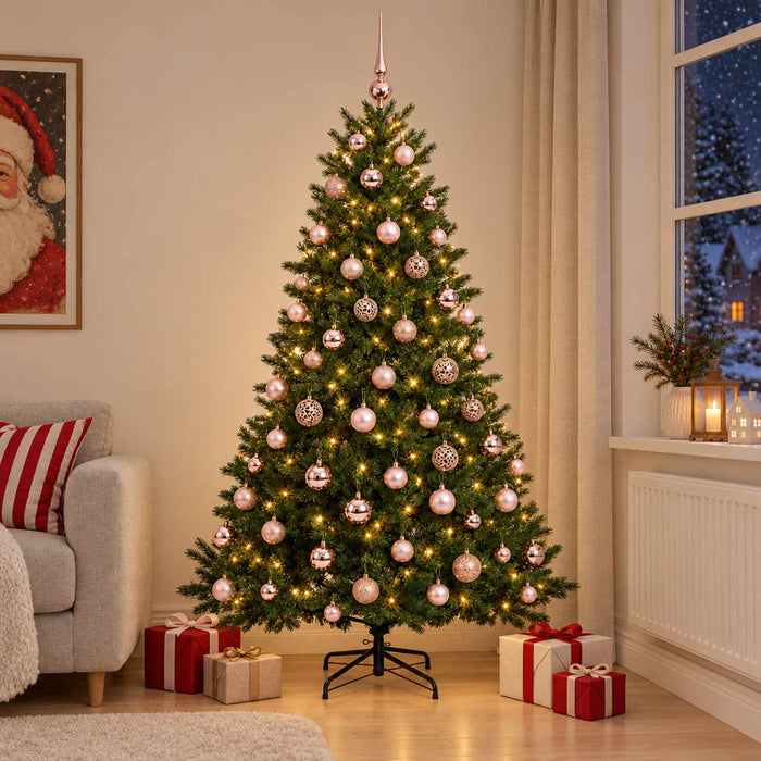 Brad de Crăciun artificial cu glob 210 cm 300 LED-uri Alb cald WALTI