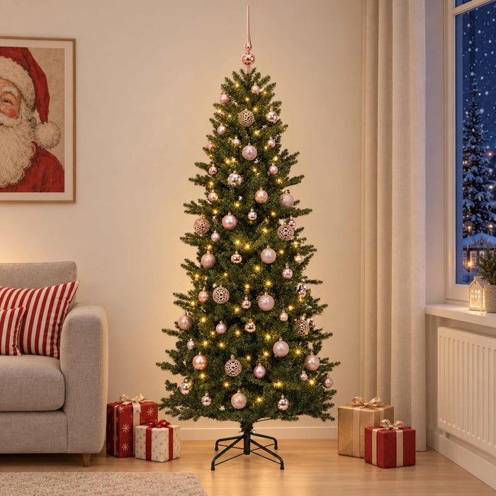 Brad de Crăciun artificial cu glob 210 cm 300 LED-uri Alb cald WALTI