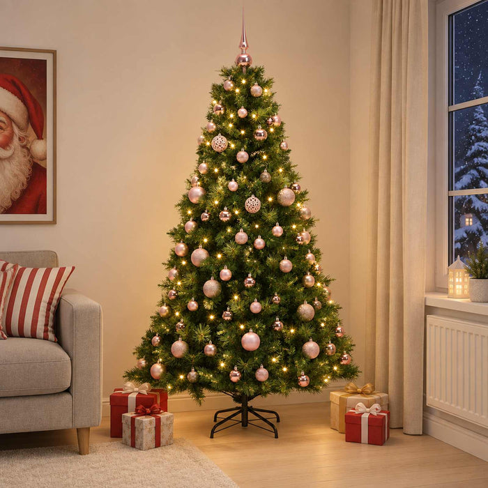 Brad de Crăciun artificial cu glob 180 cm 300 LED-uri Alb cald WALTI