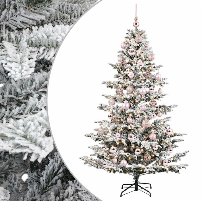 Brad de Crăciun artificial cu glob 210 cm 300 LED-uri Alb cald WALTI