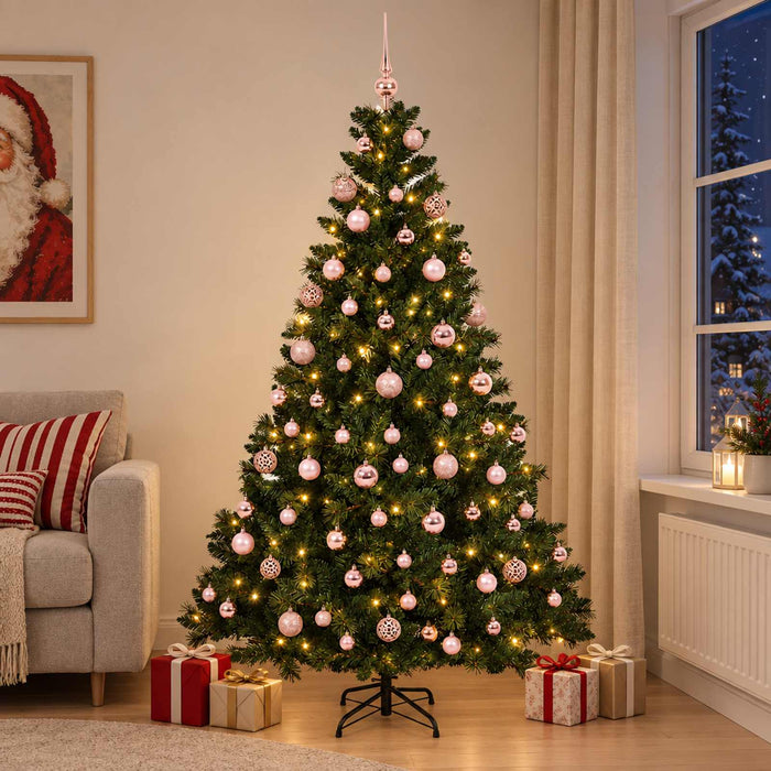 Brad de Crăciun artificial cu globuri 240 cm 300 LED-uri WALTI