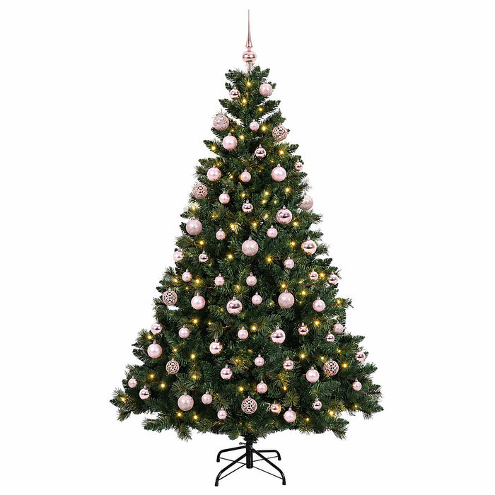 Brad de Crăciun artificial cu globuri 240 cm 300 LED-uri WALTI