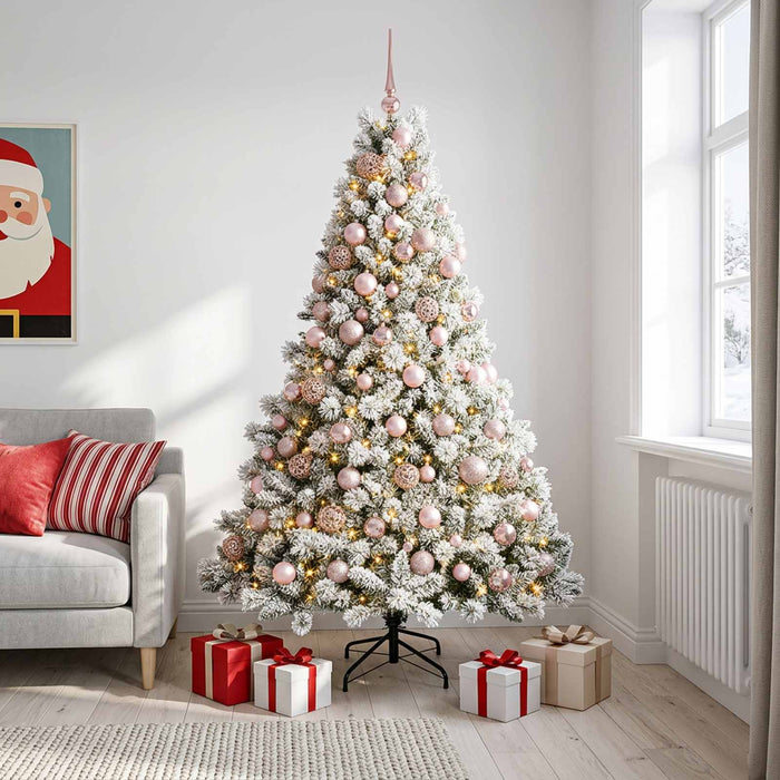 Brad de Crăciun artificial cu globuri 210 cm 300 LED-uri - WALTI WALTI
