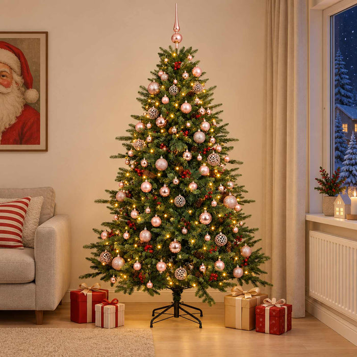 Brad de Crăciun artificial cu glob 240 cm 300 LED-uri Alb cald WALTI