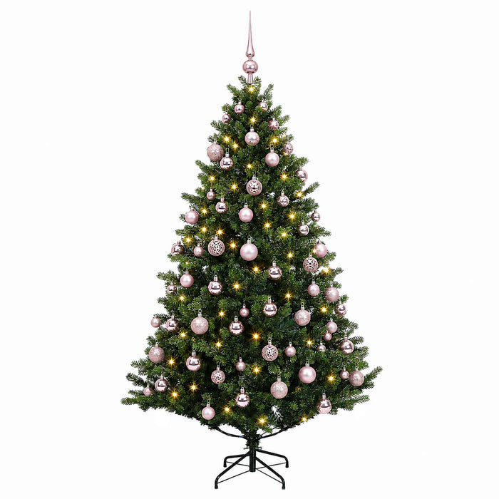 Brad de Crăciun artificial cu globuri 210 cm 300 LED-uri WALTI