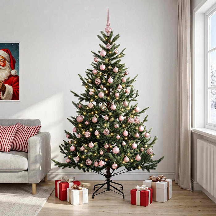 Brad de Crăciun artificial cu glob 180 cm 300 LED-uri Alb cald WALTI