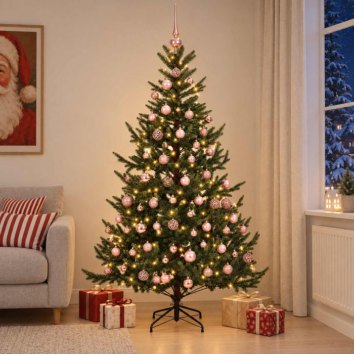 Brad de Crăciun artificial cu glob 210 cm 300 LED-uri Alb cald - WALTI WALTI