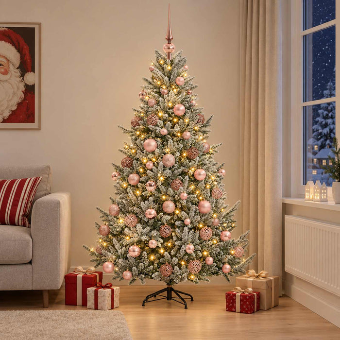 Brad de Crăciun artificial cu glob 180 cm 300 LED-uri Alb cald WALTI