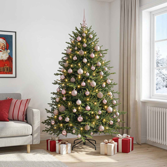 Brad de Crăciun artificial cu glob 240 cm 300 LED-uri Alb cald WALTI