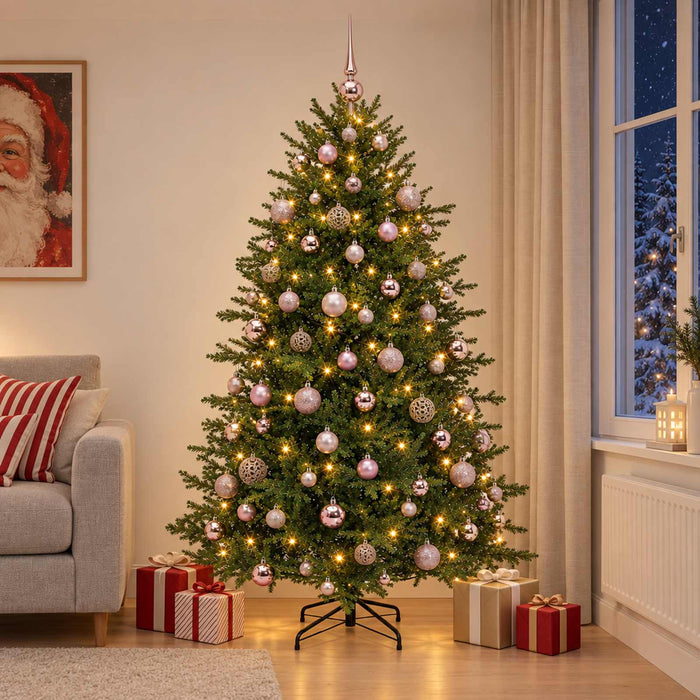 Brad de Crăciun artificial cu glob 180 cm 300 LED-uri Alb cald WALTI