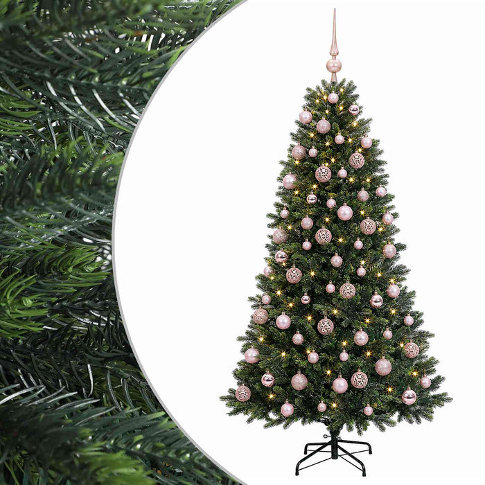 Brad de Crăciun artificial cu globuri 240 cm 300 LED-uri WALTI