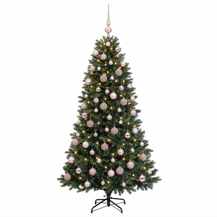 Brad de Crăciun artificial cu globuri 240 cm 300 LED-uri WALTI