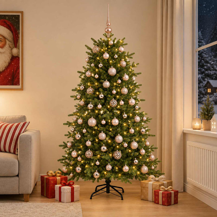 Brad de Crăciun artificial cu glob 180 cm 300 LED-uri Alb cald WALTI