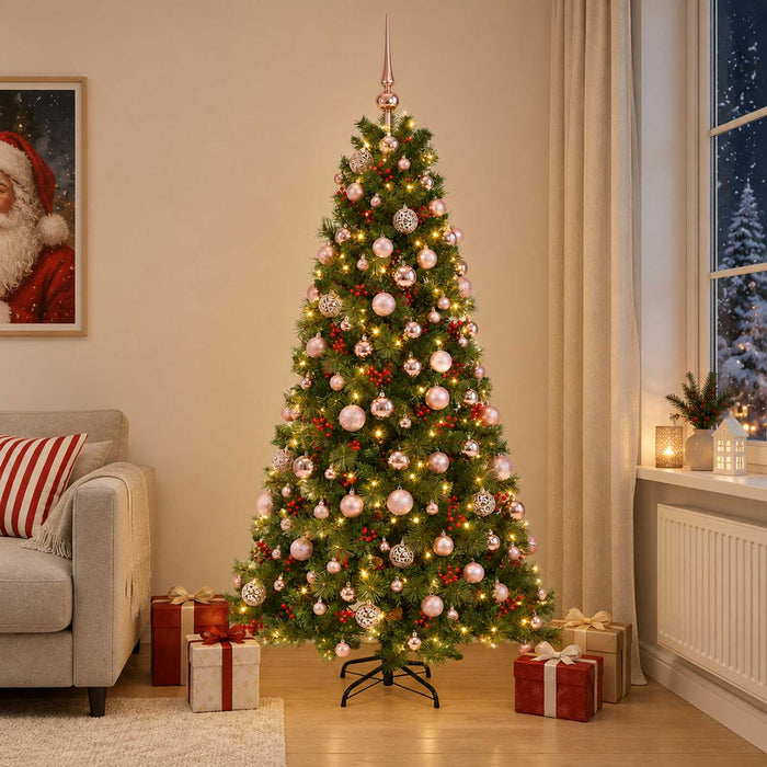 Brad de Crăciun artificial cu glob 210 cm 300 LED-uri Alb cald WALTI