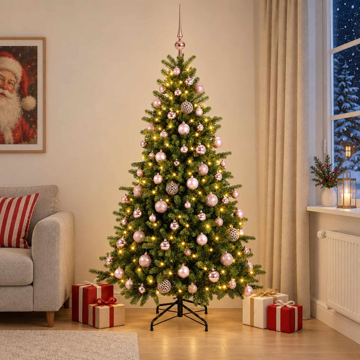 Brad de Crăciun artificial cu glob 210 cm 300 LED-uri Alb cald - WALTI WALTI