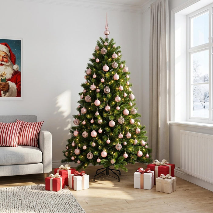 Brad de Crăciun artificial cu globuri 210 cm 300 LED-uri - WALTI WALTI