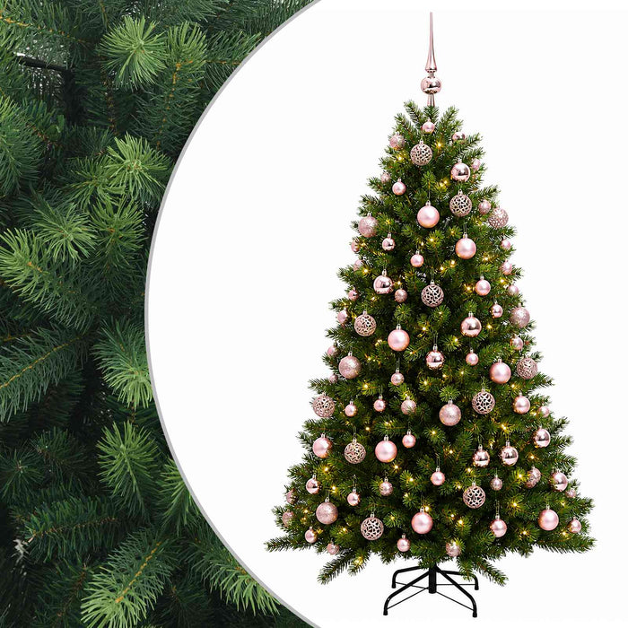 Brad de Crăciun artificial cu globuri 210 cm 300 LED-uri - WALTI WALTI