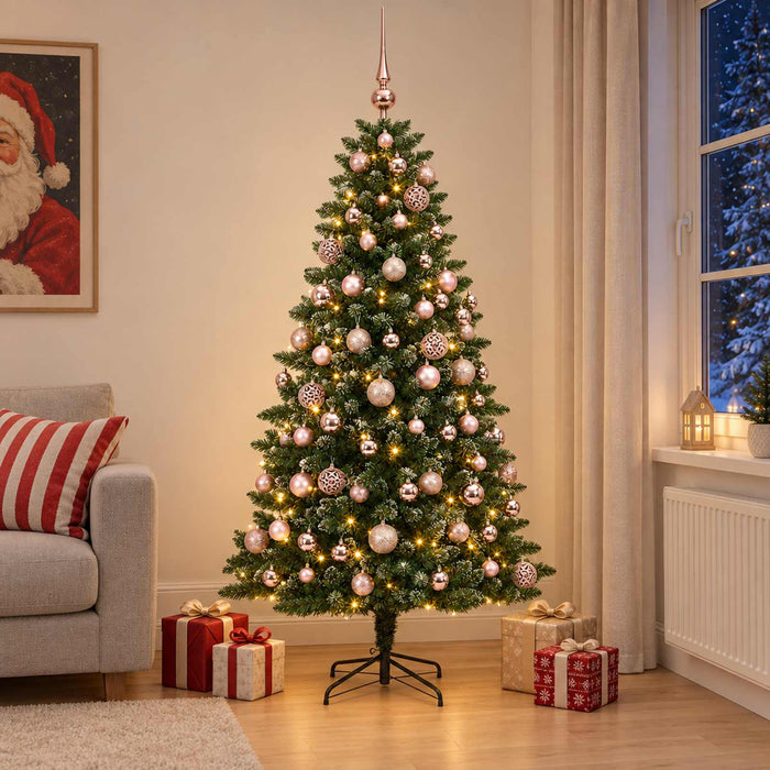 Brad de Crăciun artificial cu globuri 210 cm 300 LED-uri - WALTI WALTI