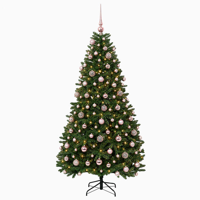 Brad de Crăciun artificial, verde mediu, cu globuri 210 cm WALTI