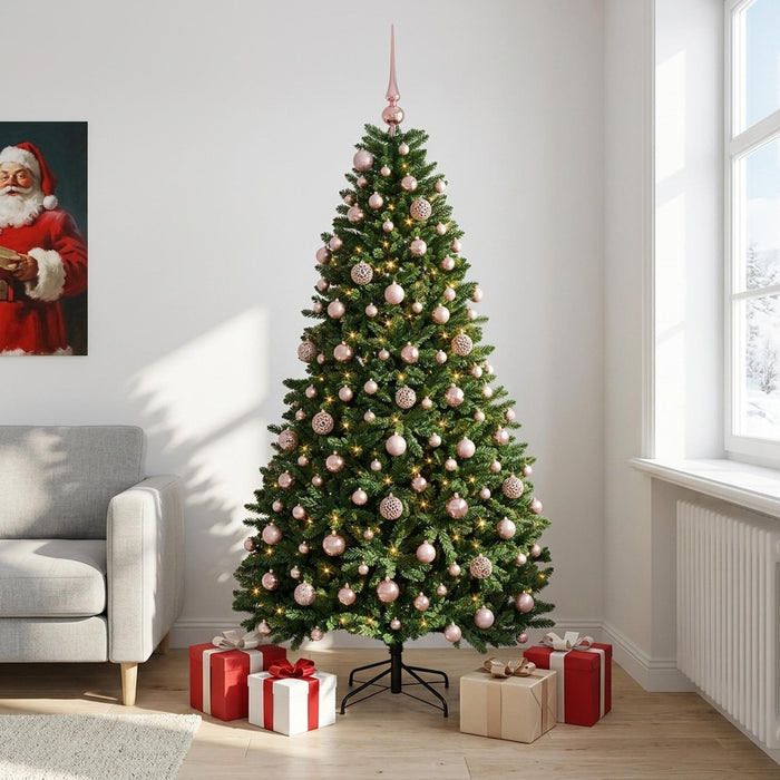 Brad de Crăciun artificial, verde mediu, cu globuri 210 cm WALTI