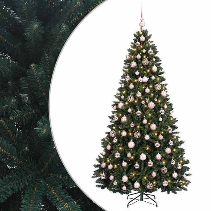 Brad de Crăciun artificial, verde închis, cu globuri 180 cm WALTI