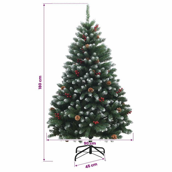 Brad de Crăciun artificial verde cu globuri 180 cm 300 LED-uri WALTI