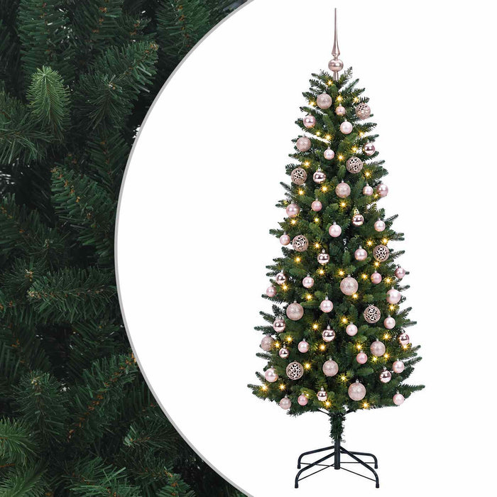 Brad de Crăciun artificial cu globuri 210 cm 300 LED-uri - WALTI WALTI