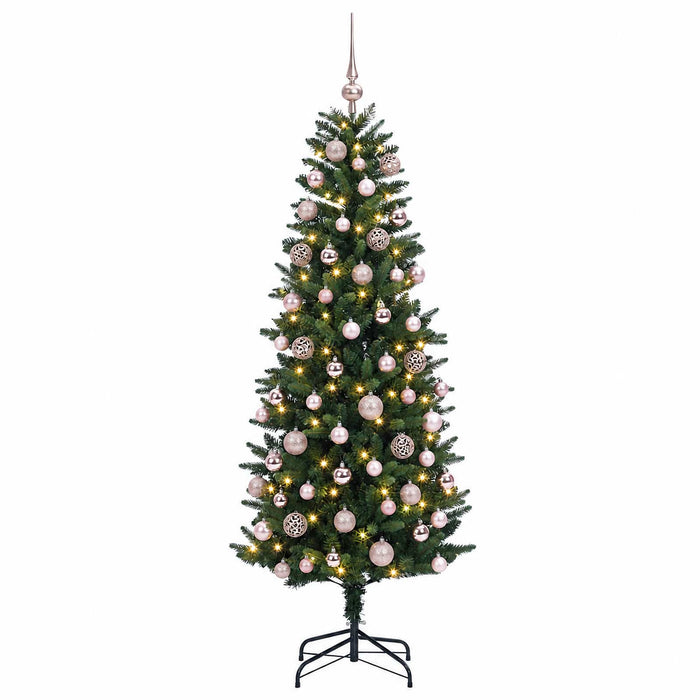 Brad de Crăciun artificial cu globuri 210 cm 300 LED-uri - WALTI WALTI
