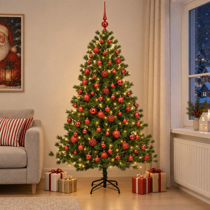 Brad de Crăciun artificial cu glob 210 cm 300 LED-uri Alb cald - WALTI WALTI