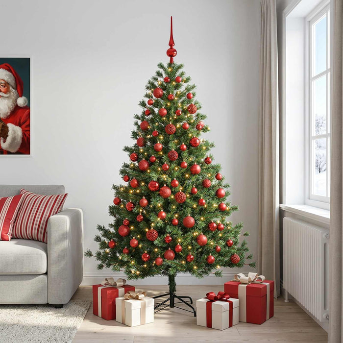 Brad de Crăciun artificial cu glob 210 cm 300 LED-uri Alb cald - WALTI WALTI