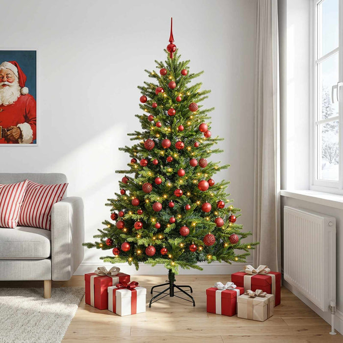 Brad de Crăciun artificial cu globuri 180 cm 300 LED-uri - WALTI WALTI