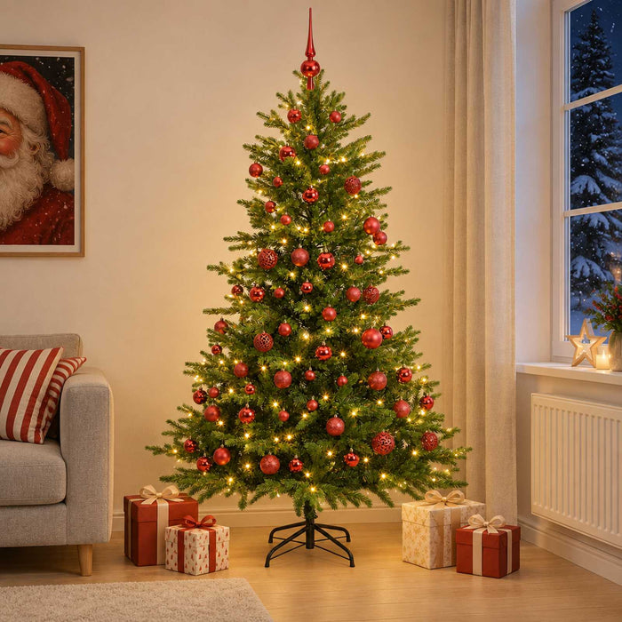 Brad de Crăciun artificial cu globuri 180 cm 300 LED-uri - WALTI WALTI
