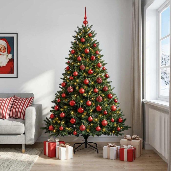 Brad de Crăciun artificial cu glob 210 cm 300 LED-uri Alb cald - WALTI WALTI
