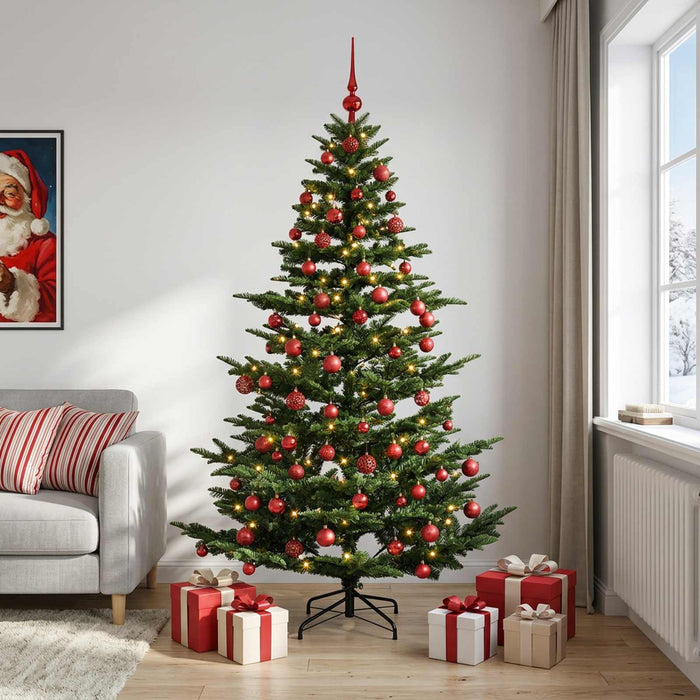 Brad de Crăciun artificial cu glob 210 cm 300 LED-uri Alb cald - WALTI WALTI