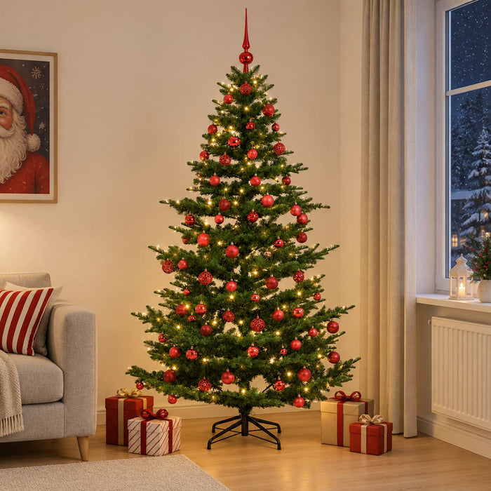 Brad de Crăciun artificial cu glob 210 cm 300 LED-uri Alb cald - WALTI WALTI