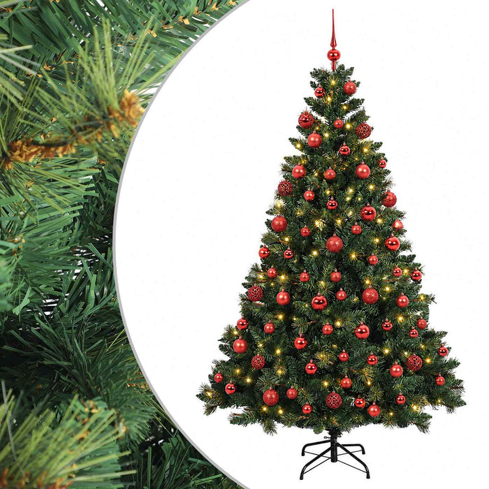Brad de Crăciun artificial cu globuri 180 cm 300 LED-uri - WALTI WALTI