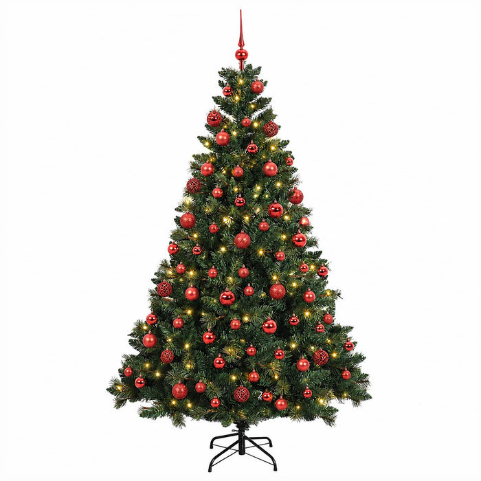 Brad de Crăciun artificial cu globuri 180 cm 300 LED-uri - WALTI WALTI