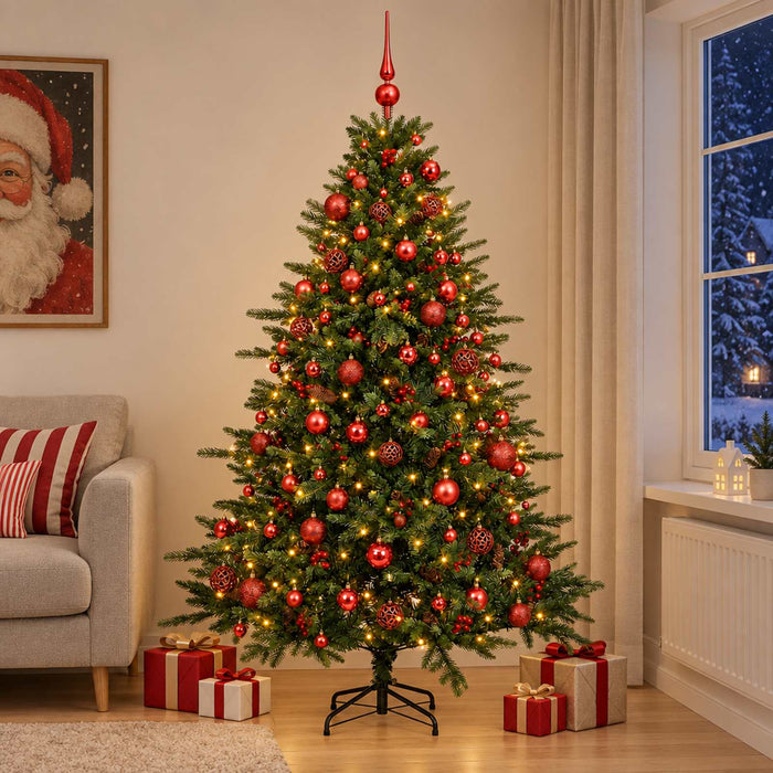 Brad de Crăciun artificial cu glob 240 cm 300 LED-uri Alb cald - WALTI WALTI