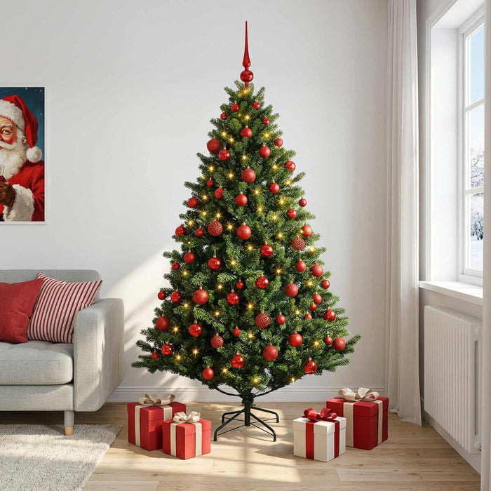 Brad de Crăciun artificial cu globuri 180 cm 300 LED-uri - WALTI WALTI