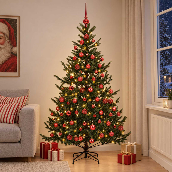 Brad de Crăciun artificial cu glob 180 cm 300 LED-uri Alb cald - WALTI WALTI