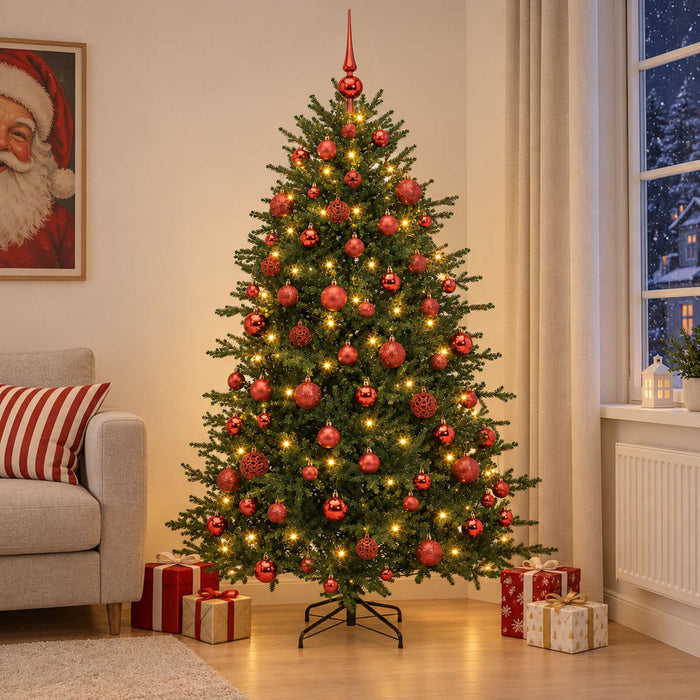 Brad de Crăciun artificial cu glob 180 cm 300 LED-uri Alb cald - WALTI WALTI
