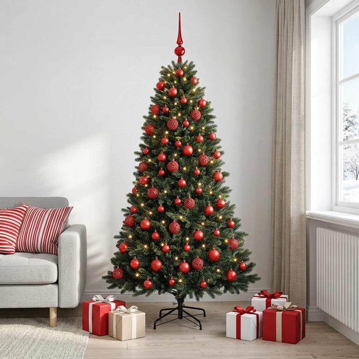 Brad de Crăciun artificial cu globuri 210 cm 300 LED-uri - WALTI WALTI