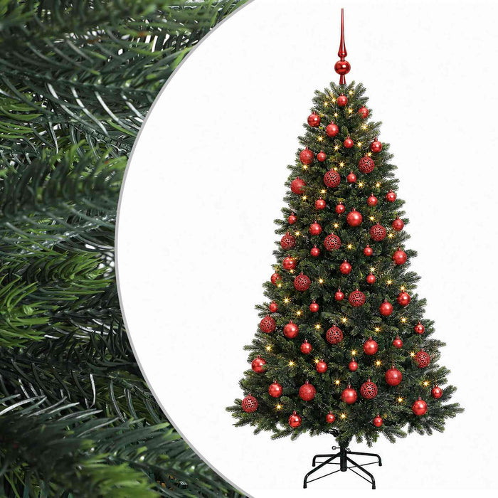 Brad de Crăciun artificial cu globuri 210 cm 300 LED-uri - WALTI WALTI